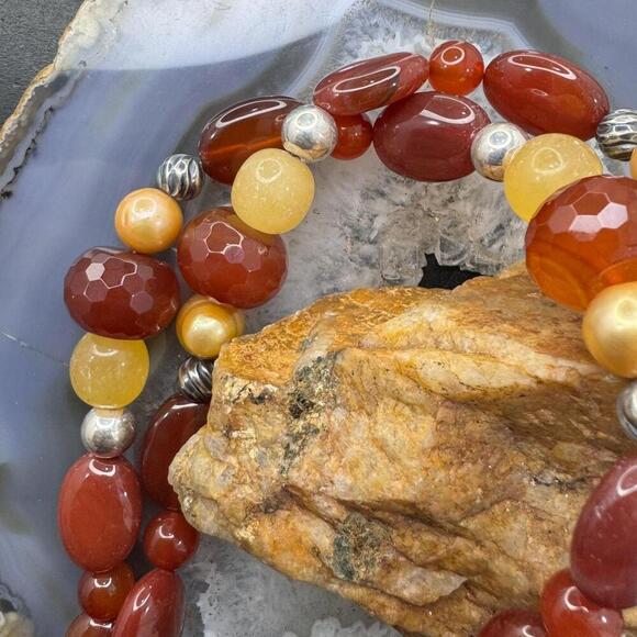 Carolyn Pollack Sterling Adjustable Multi Gemstone Beaded Necklace For Women - Picture 7 of 10